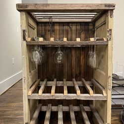 Handcrafted Wine Cabinet With Reclaimed Wood