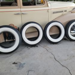 FIRESTONE WHITE WALL TIRES 16 6.00  THREAD 100%