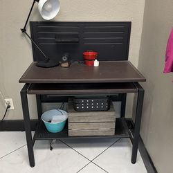 Office desk and lamp