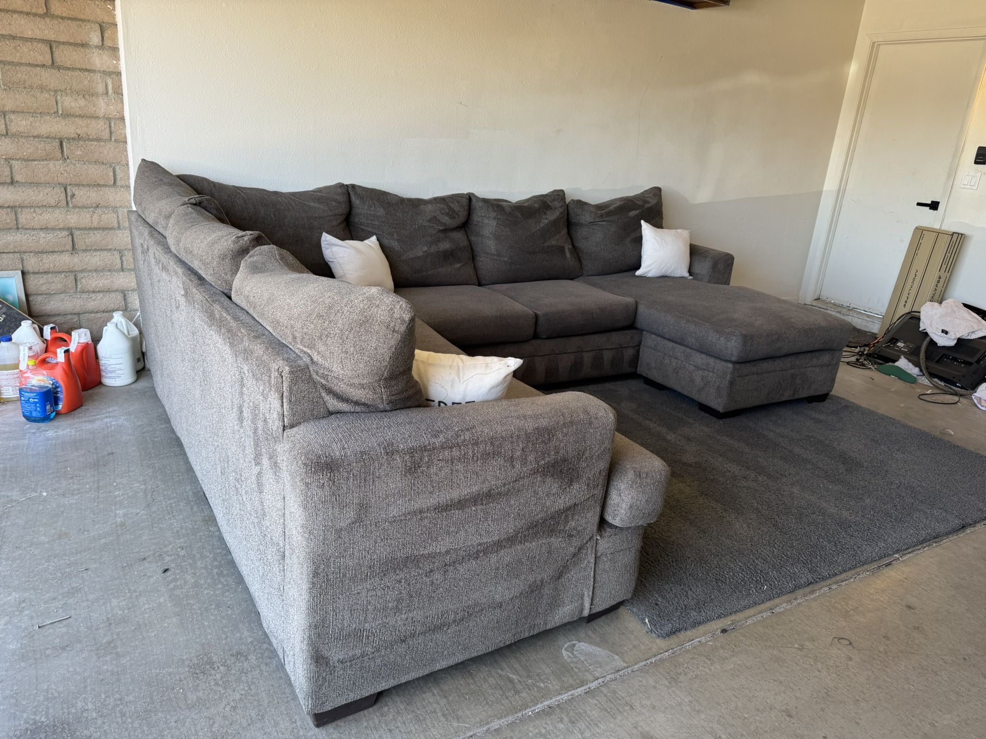 Gray Sectional Sofa Couch Sala