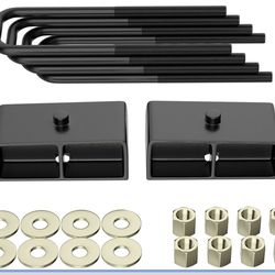 Richeer 2 Inch Lift Block Compatible With 1 Tacoma/Tundra 2WD 4WD, 2'' Rear Leveling Lift Kits with Extra Long Extended Square U-Bolts Raise T