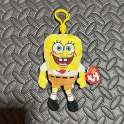 Ty Beanie Babies SpongeBob SquarePants Plush Figure Clip-On Nick Jr 2013 5” NEW