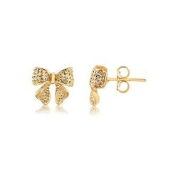 Gold Kt. Ribbon Earrings