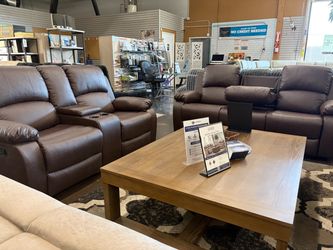 Manual Reclining Sofa & Loveseat Set w/ Console