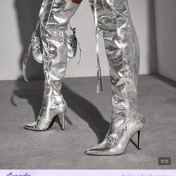 Silver High Boots 
