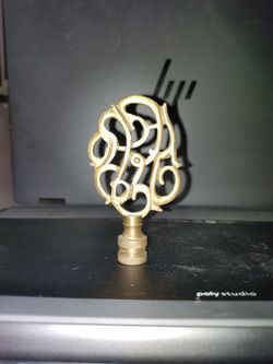 Solid Polished Brass Die Cast Lamp Finial VINTAGE