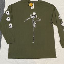 Nightmare Before Christmas Olive Sweatshirt Mens