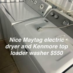 Nice Maytag Electric Dryer And Kenmore Top Loander Washer 
