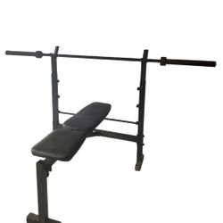 Full Bench Press Set with Weights + Rack