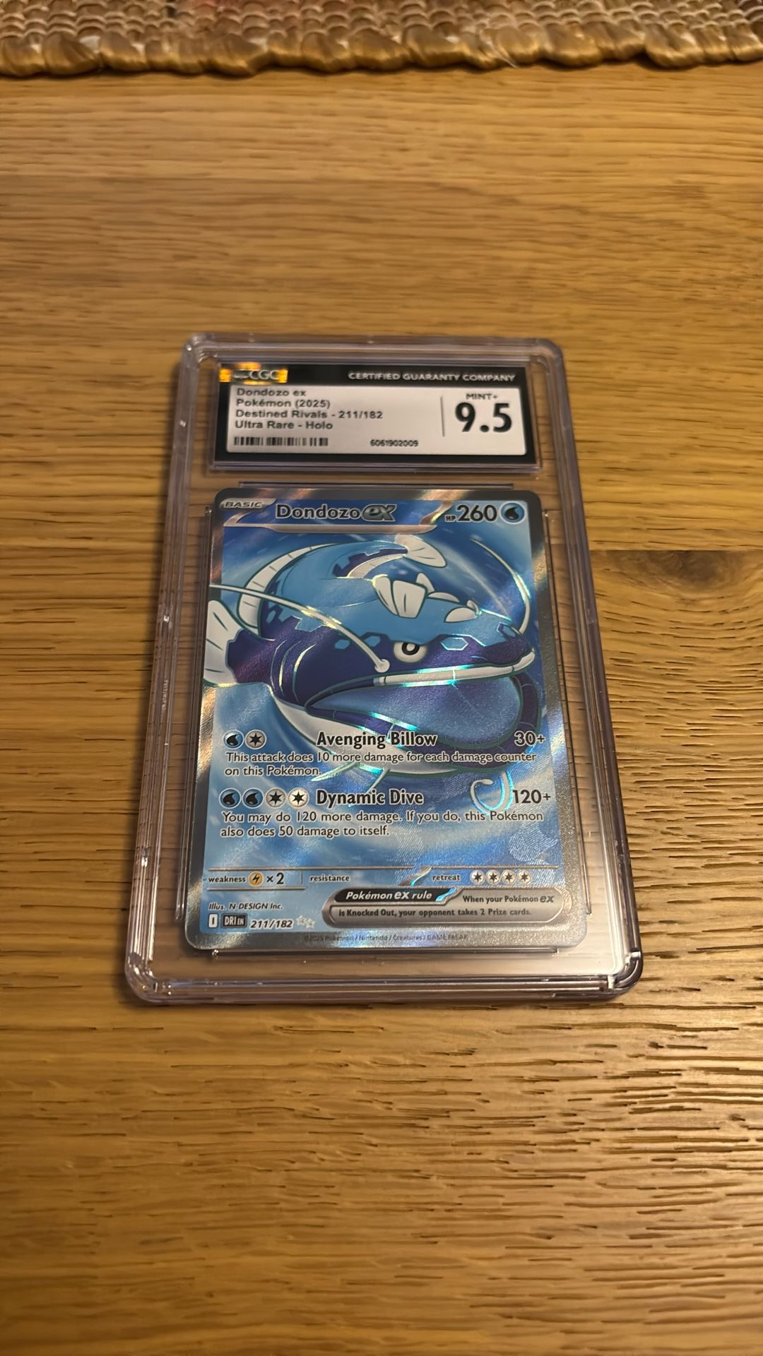 Pokemon Destined Rivals SV10 Holo Dondozo EX Full Art 211/182 CGC MINT+ 9.5