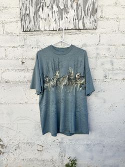 Vintage 90’s Howling Wolves All Over Print AOP Single Stitch size Large
