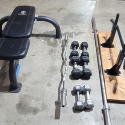 Weight Bench And Dumbells 