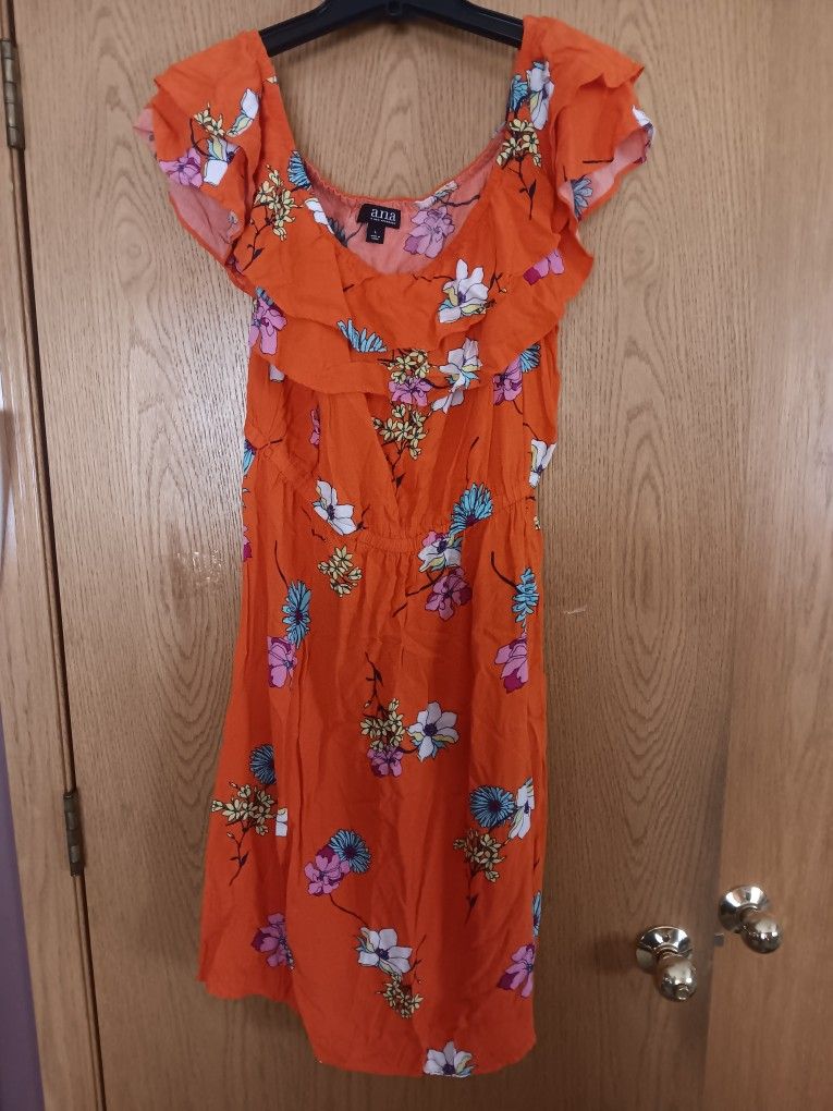 Women's Size Large,  A.n.a. Orange Sundress 