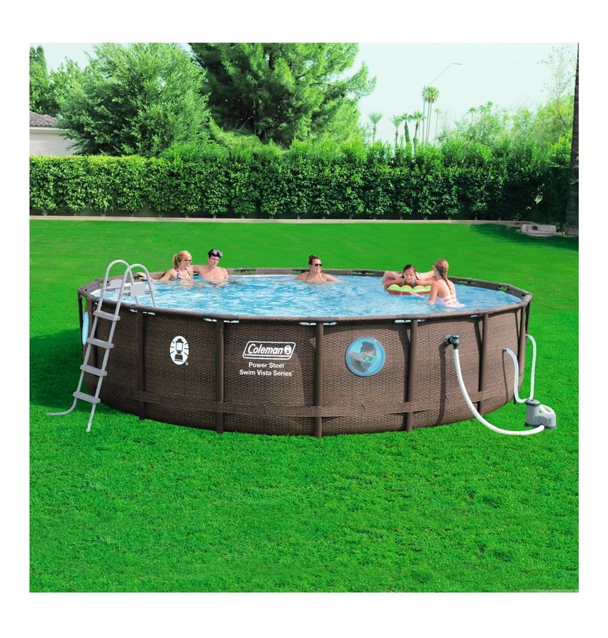Coleman power steel swim vista series 18’ x 48” frame swimming pool set