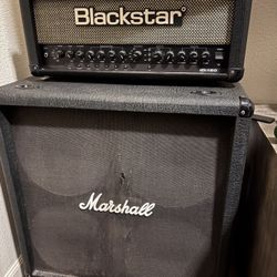 Used 4x12 Marshall Cabinet And 100 Watt Black Star Guitar Head