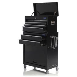 SGS Mechanics 8 Drawer Tool Box Chest & Roller Cabinet | Black