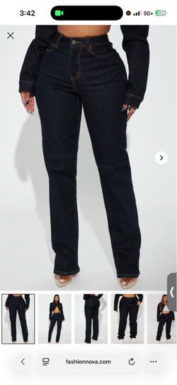 Dark Wash Straight Leg Jeans