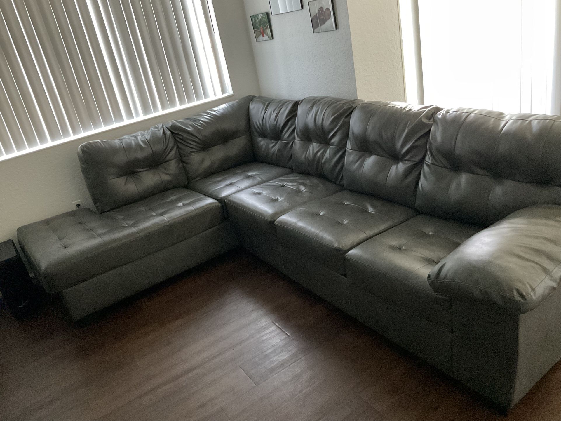 L Shape Vinyl Couch
