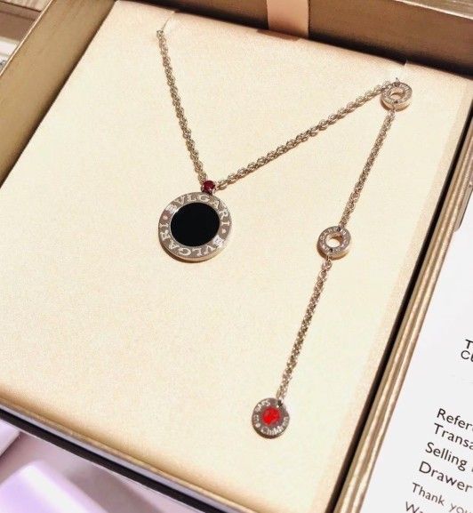 Black ceramic double-sided disc 925 silver necklace for men and women couples black