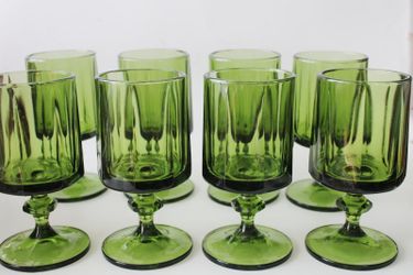 VINTAGE INDIANA GREEN GLASS 