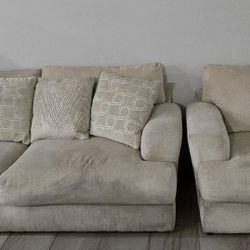 Lamar Cream Sofa Set
