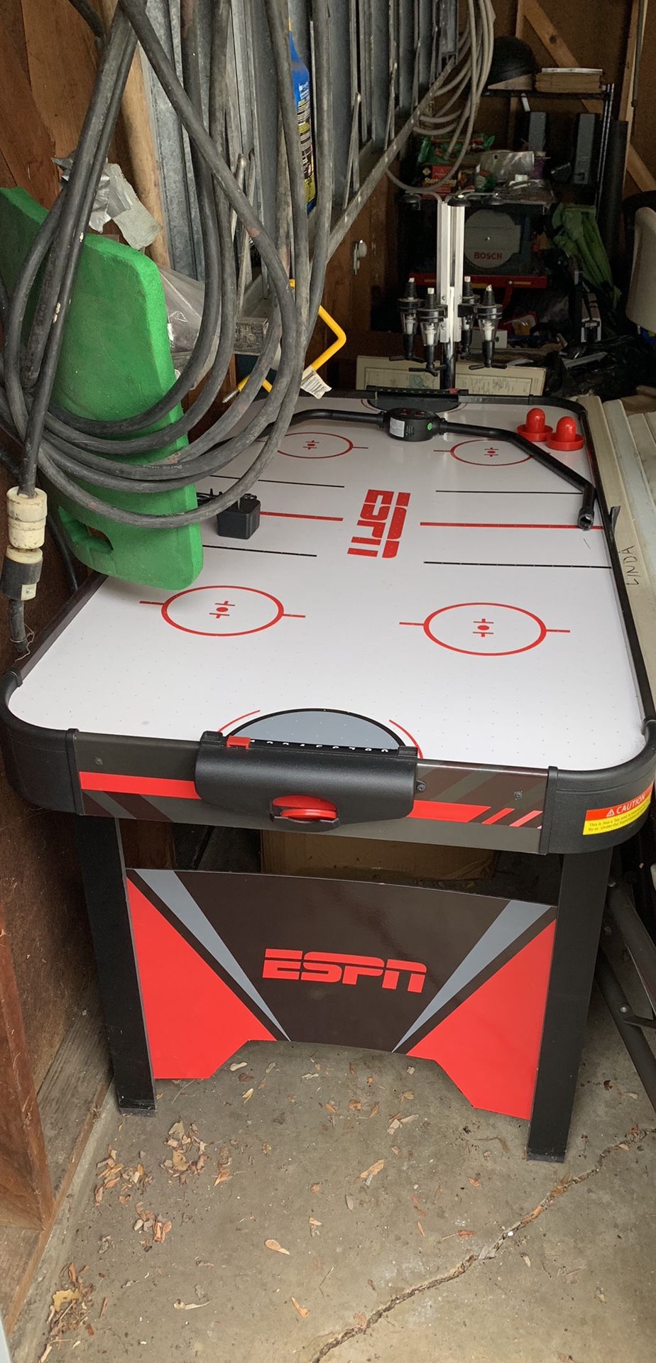 ESPN Air Hockey Table, good condition but broken scoreboard (still keeps score, just broke off the sides)
