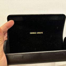 Giorgio Armani Brand Black Leather Eyeglass Or Sunglass Case