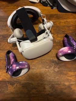 VR headset with controllers