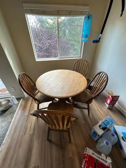 Solid wood table and chairs
