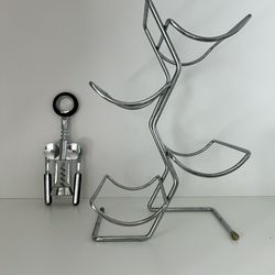 Stainless  Steel Wine Rack & Corkscrew Bottle Opener 