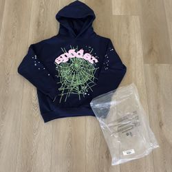 Navy Pink Sp5der Hoodie