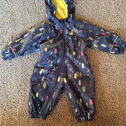 Fleece Lined Baby Rainsuit 6-9 Months 