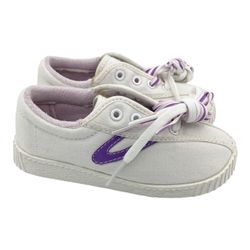 Tretorn girls white/purple canvas sneakers Size 8
