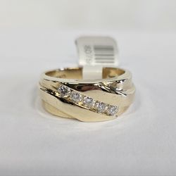 14K Yellow Gold Diamond Ring Band Size 10   807995-1