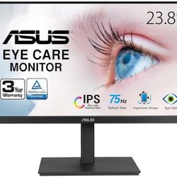 Two ASUS 23.8 Inch Set Of Monitors And Vivo Freestanding Dual Monitor Stand. 
