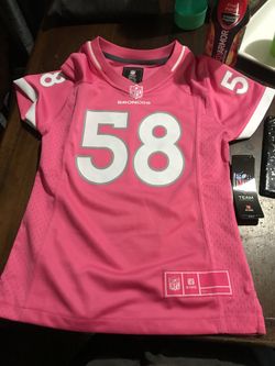 NFL pink Broncos youth jersey size small 7/8