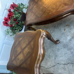 Two Brown Wooden Tables Mesa 