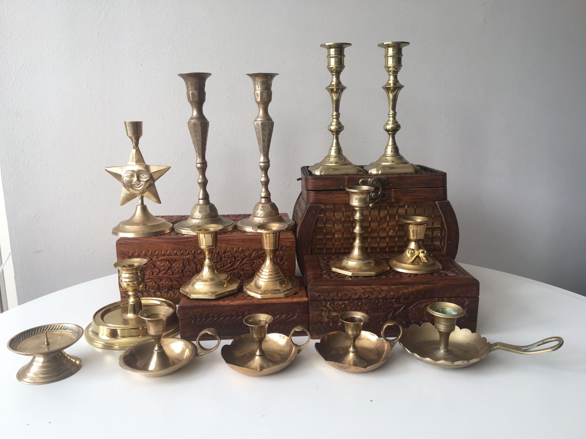 Authentic solid brass candlesticks and candle holders from india