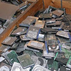Harddrives are pulled from laptop and desktop.