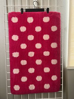 Kate Spade Hot Pink Polka Dot Bath Rug