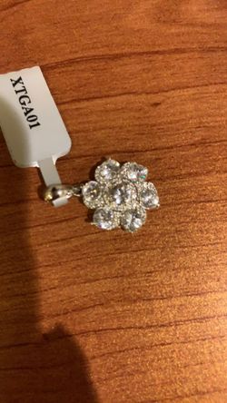 zircon sterling silver pendant