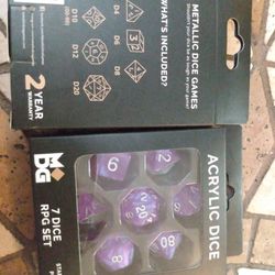 Brand New Acrylic Dice 7 Each
