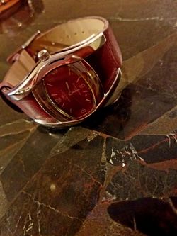Red Genuine Leather watch