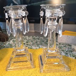 REALLY NICE LOOKING  GLASS CANDLE HOLDERS 
