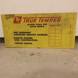 Vintage True Temper Hardware Rack Sign 
