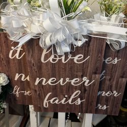 Wedding Isle Signs 1 Corinthians 13, Love Is Patient Love Is Kind. Rustic Wedding Ceremony Decor, Wedding Decor.