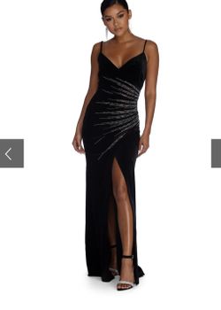 Formal black velvet dress