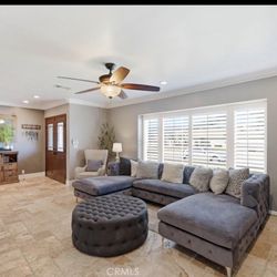 Gray Tufted Sectional