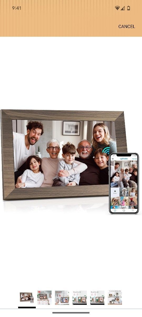 Canupdog WiFi Digital Picture Frame 10.1 Inch, IPS Touch Screen Smart Cloud Digital Photo Frame with 16GB Storage.