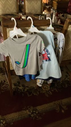 Three Little Boys Pj’s And Two Short Outfits, All New With Tags. Size 4 And 3. One Nike